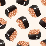 Japanese food sushi cartoon seamless pattern background N2