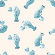 Japanese wine cartoon seamless pattern background
