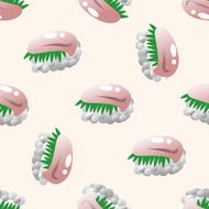 Japanese food sushi cartoon seamless pattern background N4