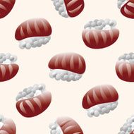 Japanese food sushi cartoon seamless pattern background N5