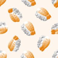 Japanese food sushi cartoon seamless pattern background N6