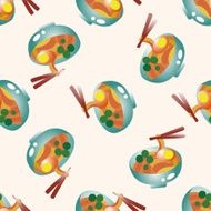 Japanese food cartoon seamless pattern background N10