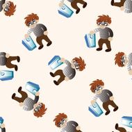 thief cartoon seamless pattern background N10