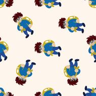 thief cartoon seamless pattern background N11