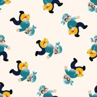thief cartoon seamless pattern background N15