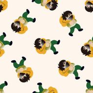 thief cartoon seamless pattern background N17