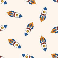 spaceship cartoon seamless pattern background N48