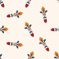 spaceship cartoon seamless pattern background N49