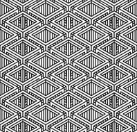 Seamless optical ornamental pattern with three-dimensional figures