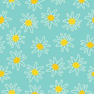 Floral seamless pattern with edelweiss