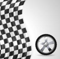 Sport background with wheel and finish flag N2