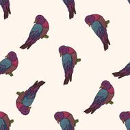 bird cartoon seamless pattern background