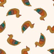 bird cartoon seamless pattern background N3