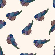 bird cartoon seamless pattern background N6