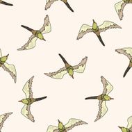 bird cartoon seamless pattern background N7