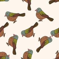 bird cartoon seamless pattern background N9