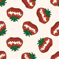 vegetables and fruits cartoon seamless pattern background N3