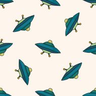 ufo cartoon seamless pattern background