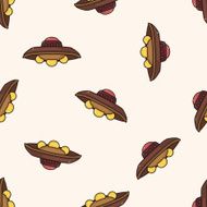 ufo cartoon seamless pattern background N4