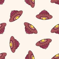 ufo cartoon seamless pattern background N5