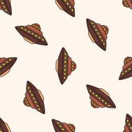 ufo cartoon seamless pattern background N6