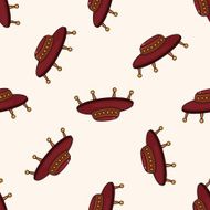 ufo cartoon seamless pattern background N9