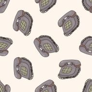 telephone cartoon seamless pattern background N3