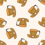 telephone cartoon seamless pattern background N8