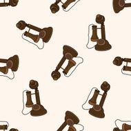 telephone cartoon seamless pattern background N10