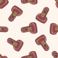 telephone cartoon seamless pattern background N11