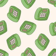 telephone cartoon seamless pattern background N12