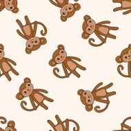 animal monkey cartoon seamless pattern background