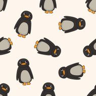 animal penguin cartoon seamless pattern background