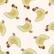 animal cock cartoon seamless pattern background