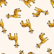 animal giraffe cartoon seamless pattern background