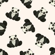 animal panda cartoon seamless pattern background