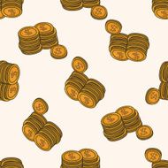 Financial money cartoon seamless pattern background N3