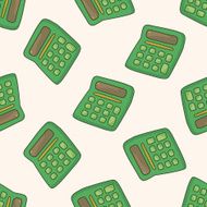 calculator cartoon seamless pattern background N2