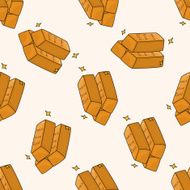 gold cartoon seamless pattern background