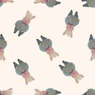 animal rabbit chef cartoon seamless pattern background