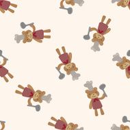 animal bear chef cartoon seamless pattern background