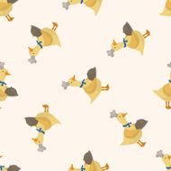 animal duck chef cartoon seamless pattern background