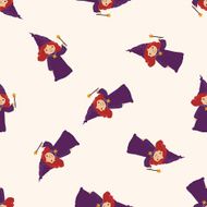 witch cartoon seamless pattern background
