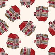 shop store cartoon seamless pattern background N6