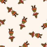 Mexican cartoon seamless pattern background N2