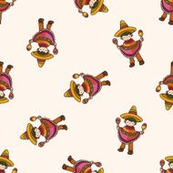 Mexican cartoon seamless pattern background N3