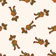 Mexican cartoon seamless pattern background N7