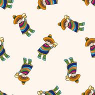 Mexican cartoon seamless pattern background N9