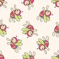bee cartoon seamless pattern background N6