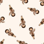 Office workers cartoon seamless pattern background N28